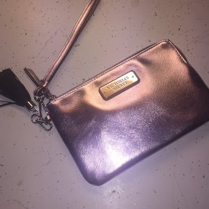 METALLIC PINK VICTORIA SECRET WRISTLET WALLET